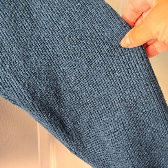 Free People Softly Structured Deep Jade Mock Neck Ribbed Oversized Sweater Size - Picture 7 of 10